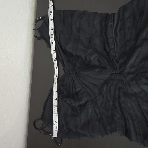 Tadashi Black Crepe Gown 100% Silk Figure-loving Draping Throughout Size 10 - Picture 11 of 14